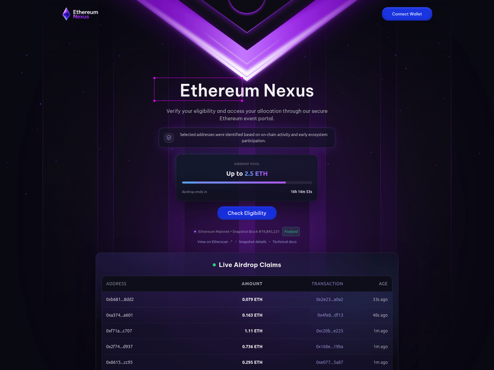 Screenshot of eth-nexus.pages.dev