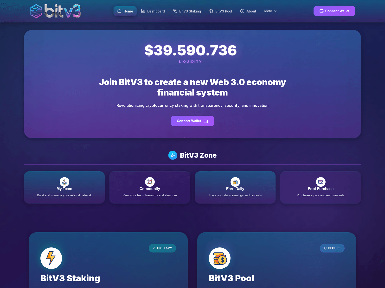 Screenshot of bitv3.ai