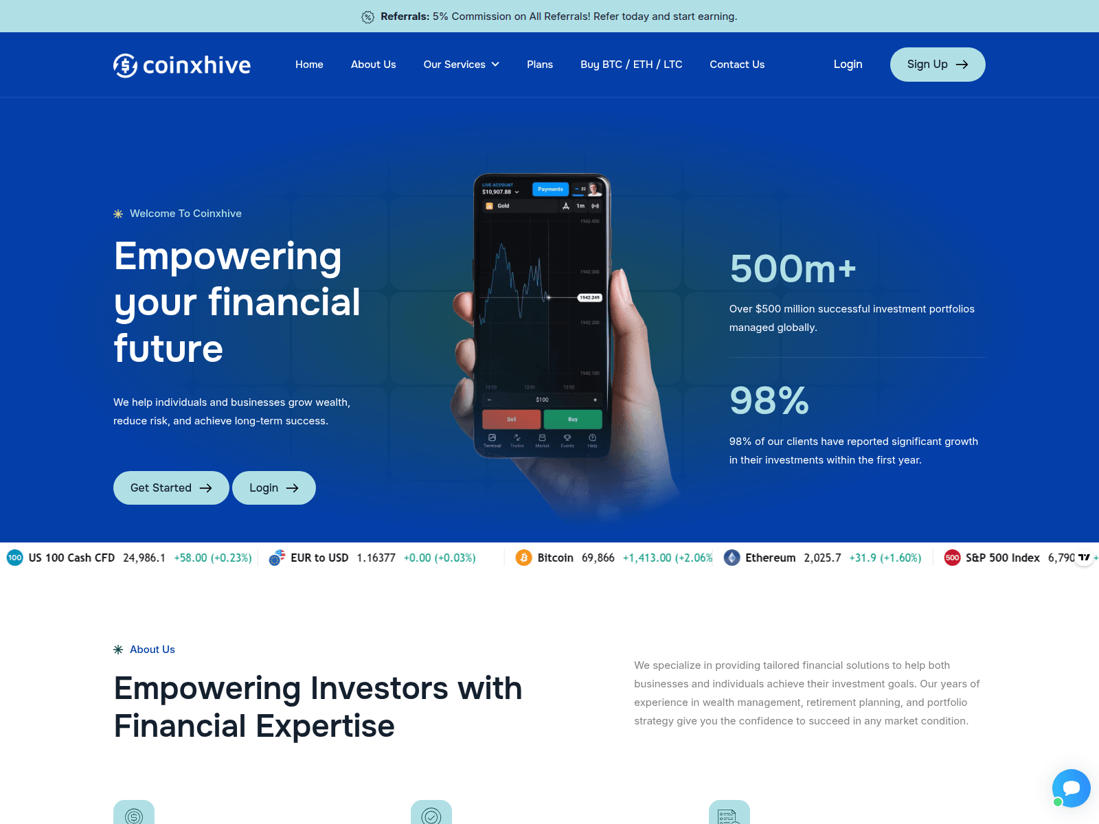 Screenshot of coinxhive.com