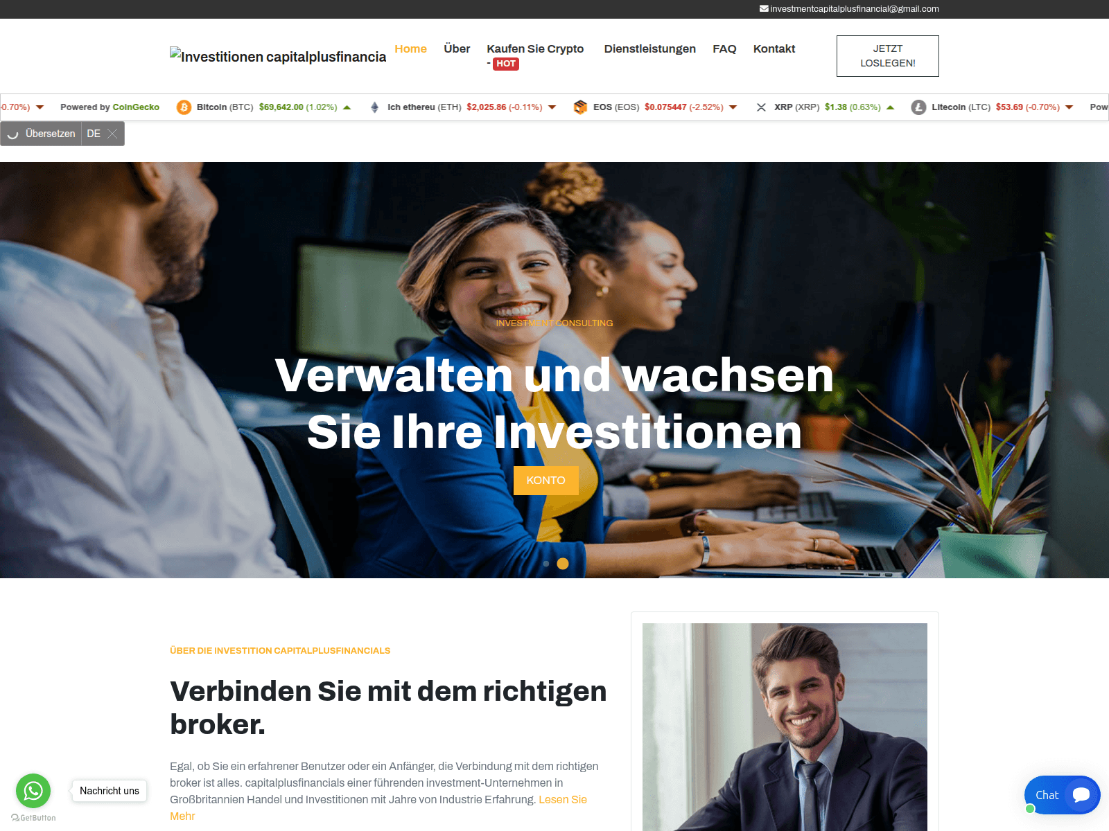 Screenshot of investment.starlingfinancials.com