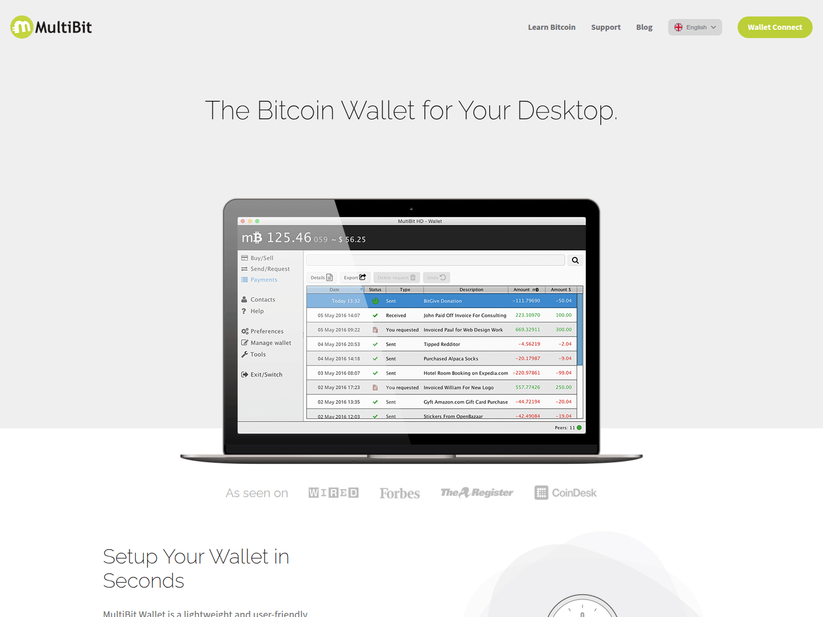 Screenshot of multibit-wallet.com