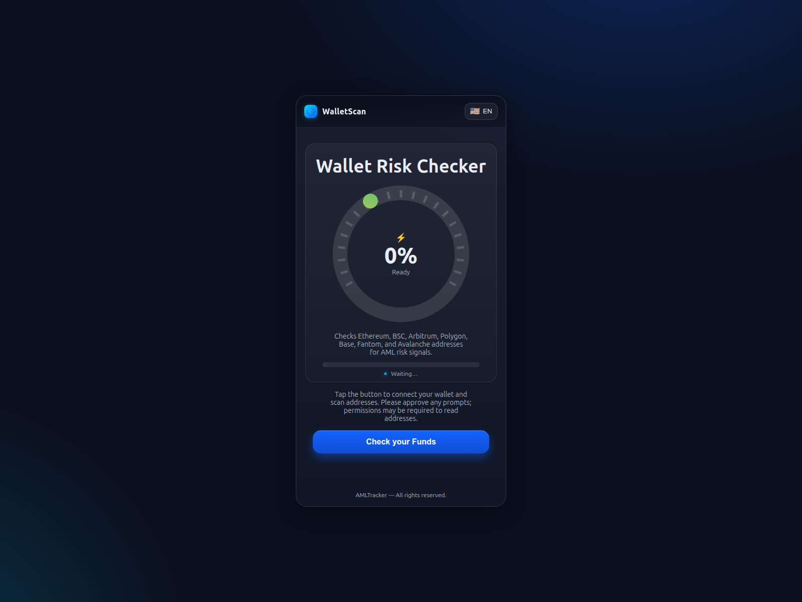 Screenshot of amltracker.cloud