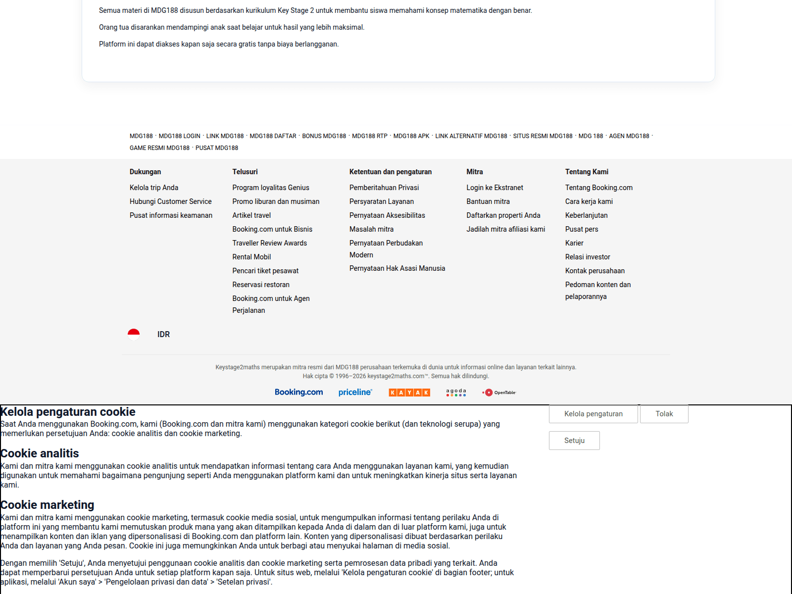 Screenshot of keystage2maths.com
