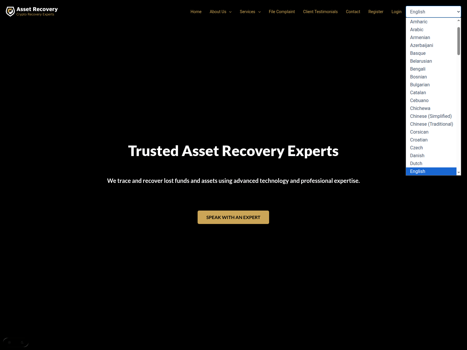 Screenshot of assets-recovery.net