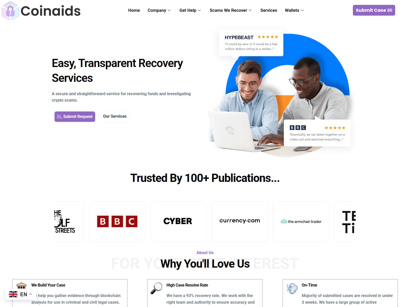 Screenshot of coinaids.com