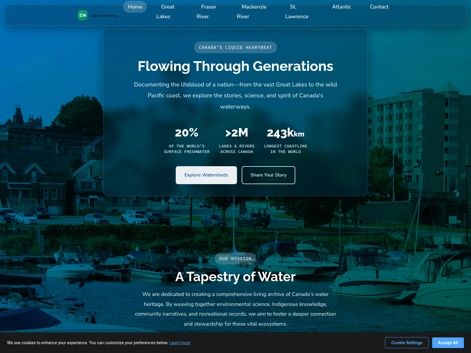 Screenshot of canadian-waterways.com