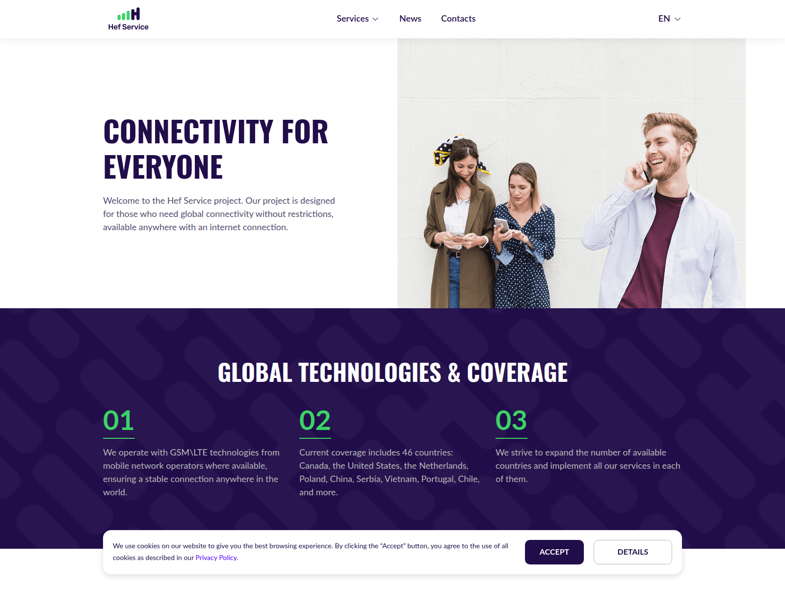 Screenshot of hefservice.com