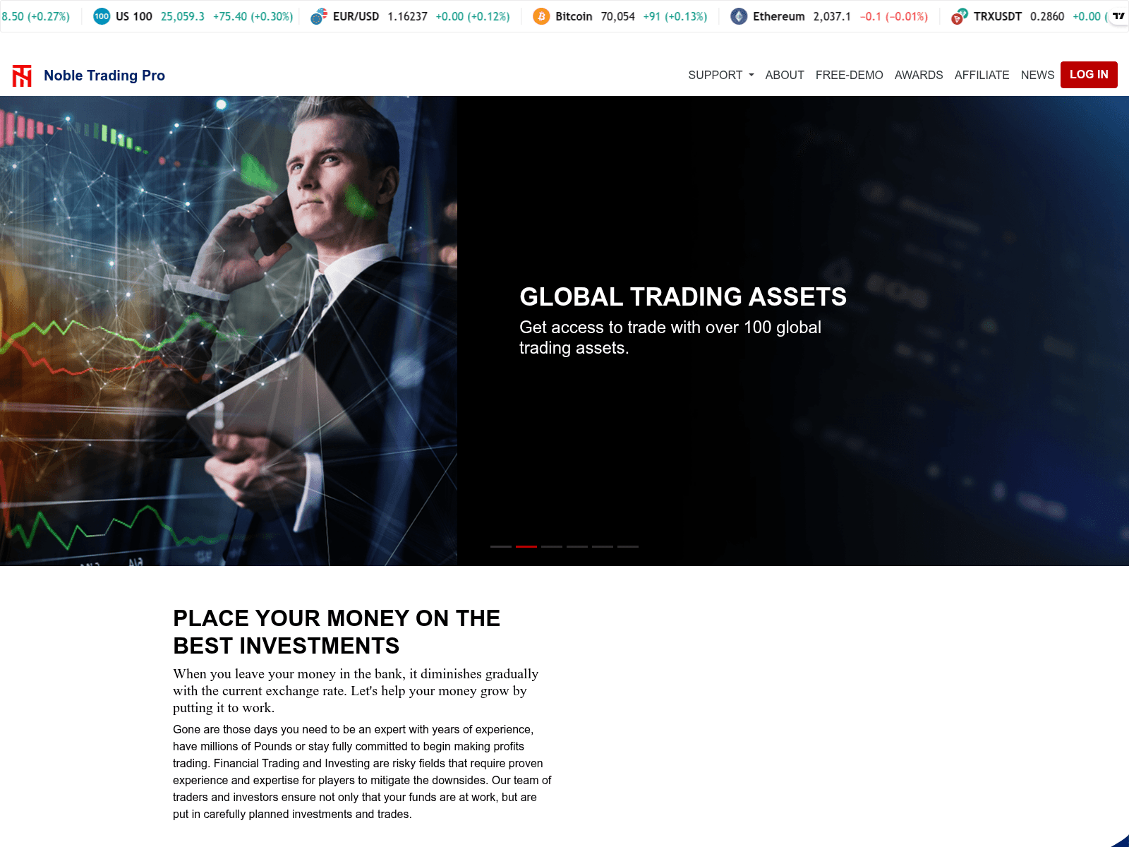 Screenshot of nobletradingpro.com