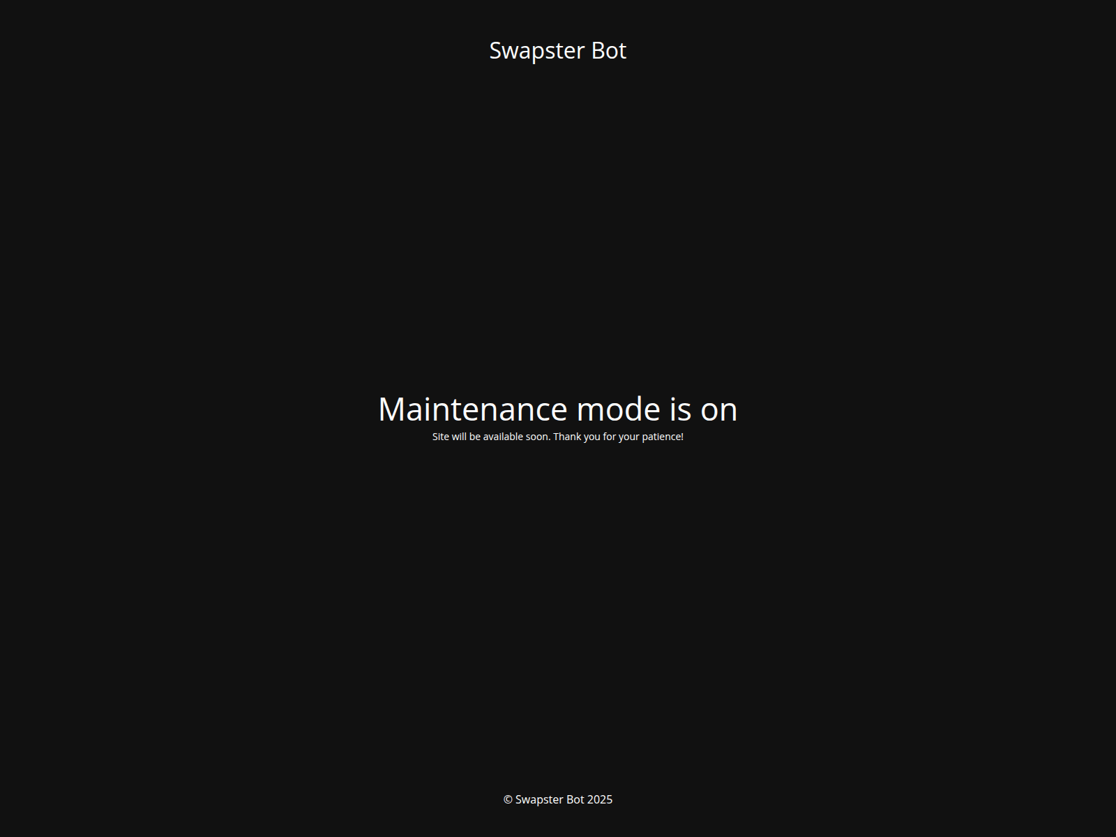 Screenshot of swapsterbot.com