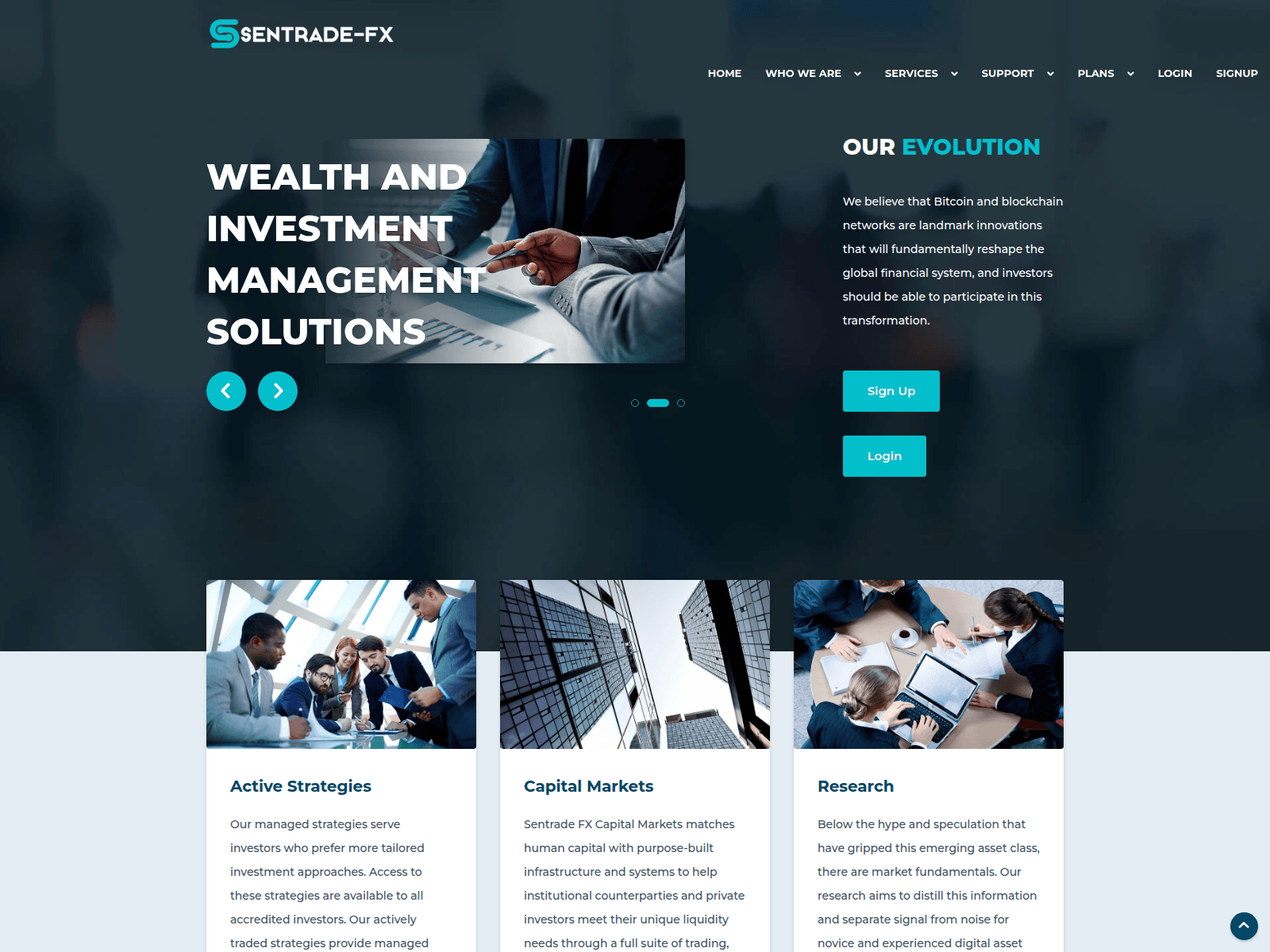 Screenshot of sentradefx.net