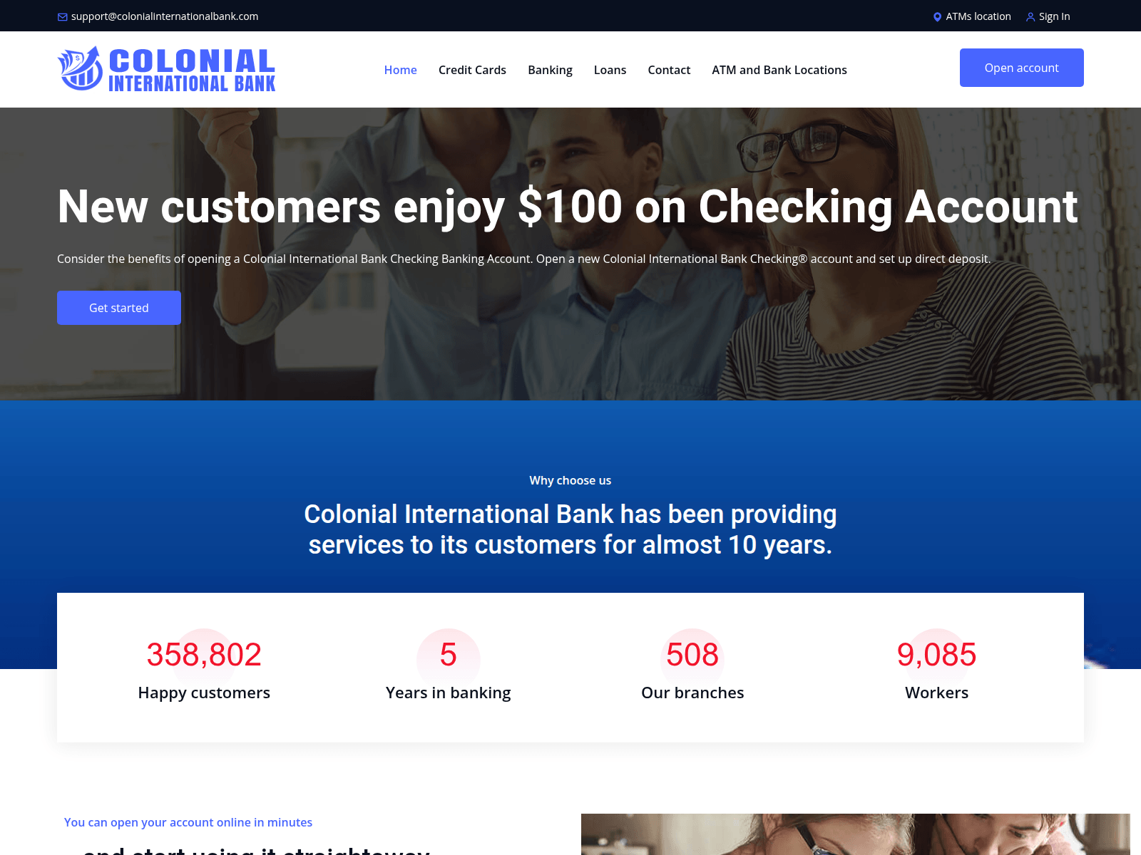 Screenshot of www.colonialinternationalbank.com