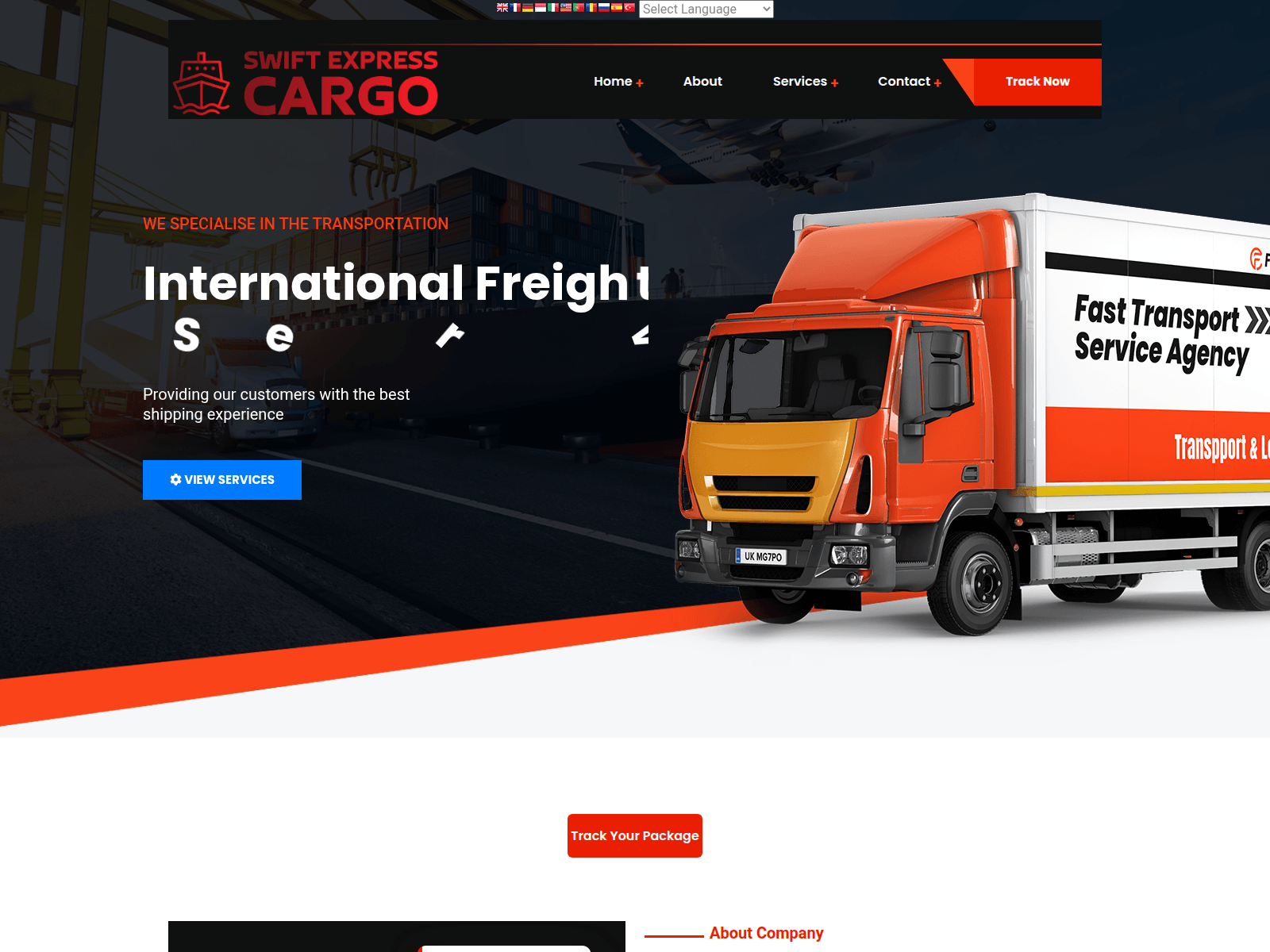 Screenshot of swiftexpresscargo.net