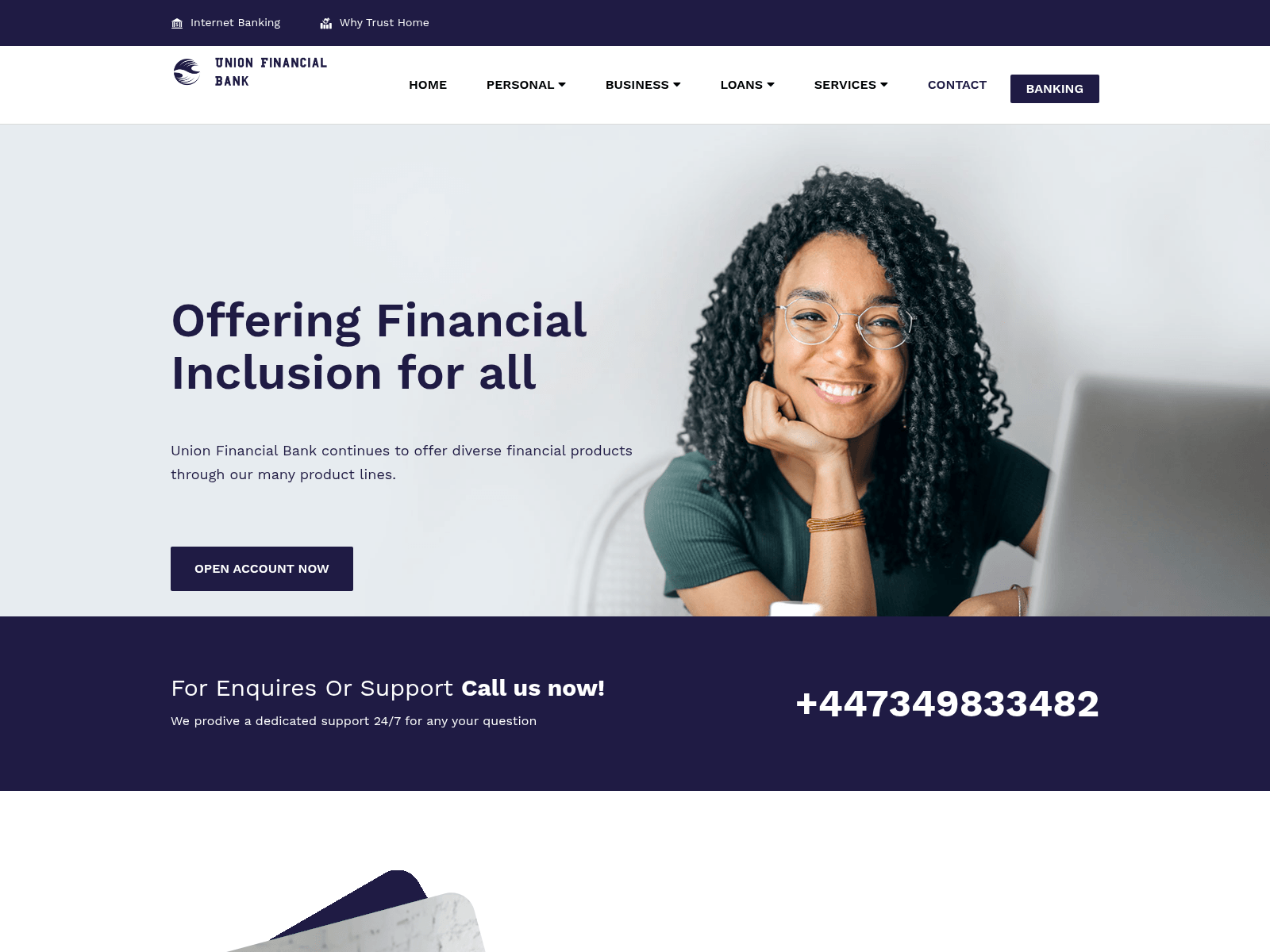 Screenshot of unionfinancialbank.com