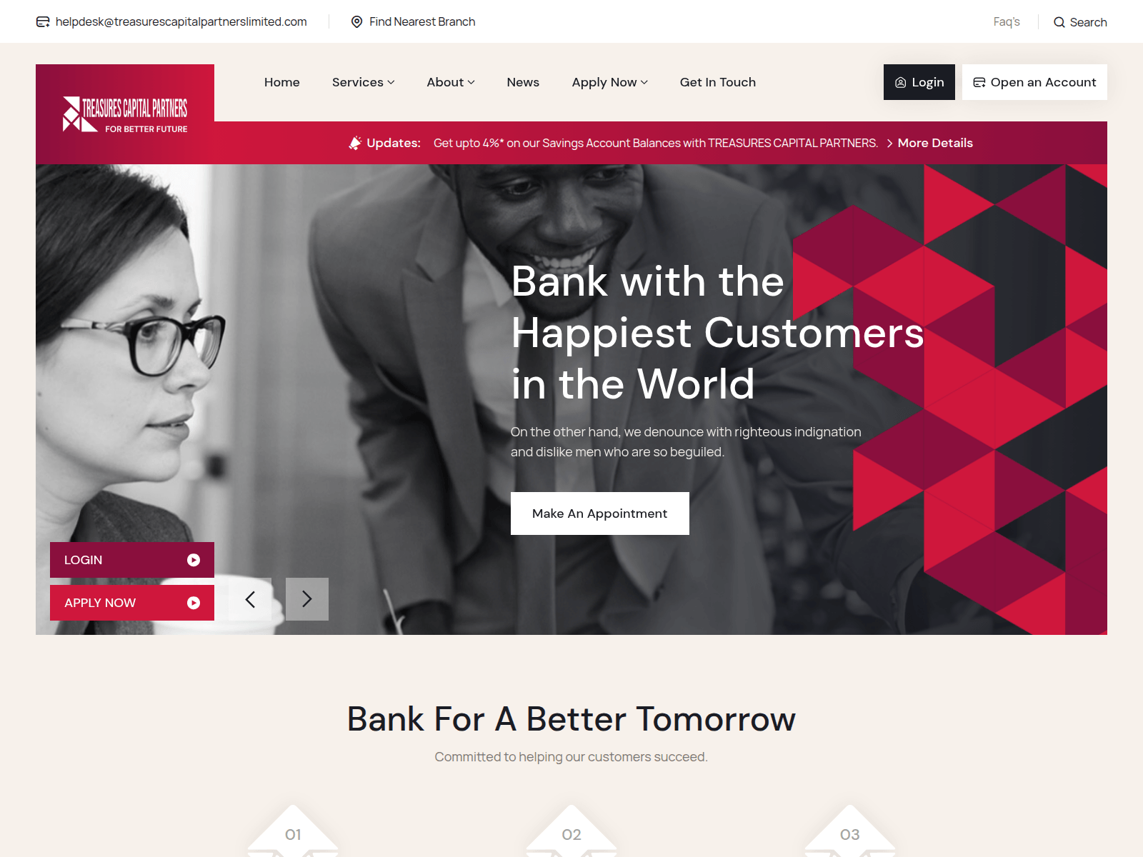 Screenshot of treasurescapitalpartnerslimited.com