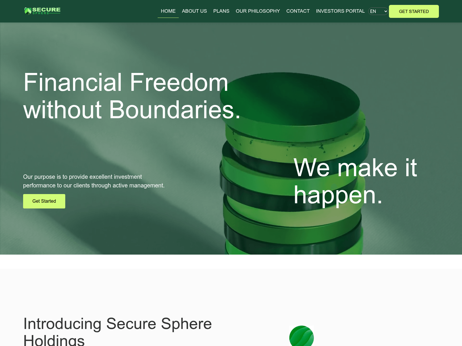 Screenshot of www.securesphereholdings.com
