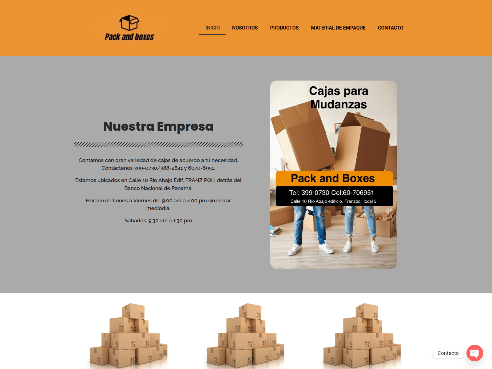 Screenshot of packandboxes.com