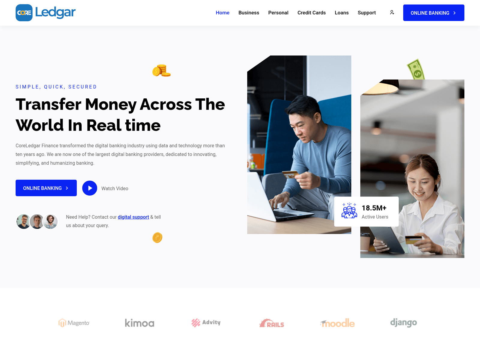 Screenshot of coreledgar.com