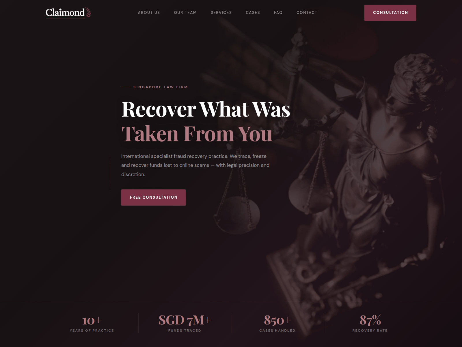 Screenshot of www.claimonds.com