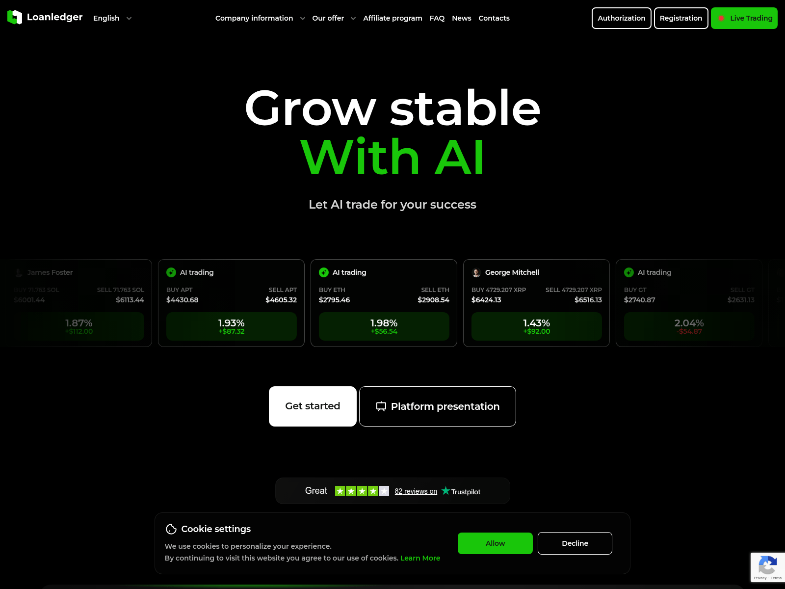 Forensic screenshot of loanledger.net