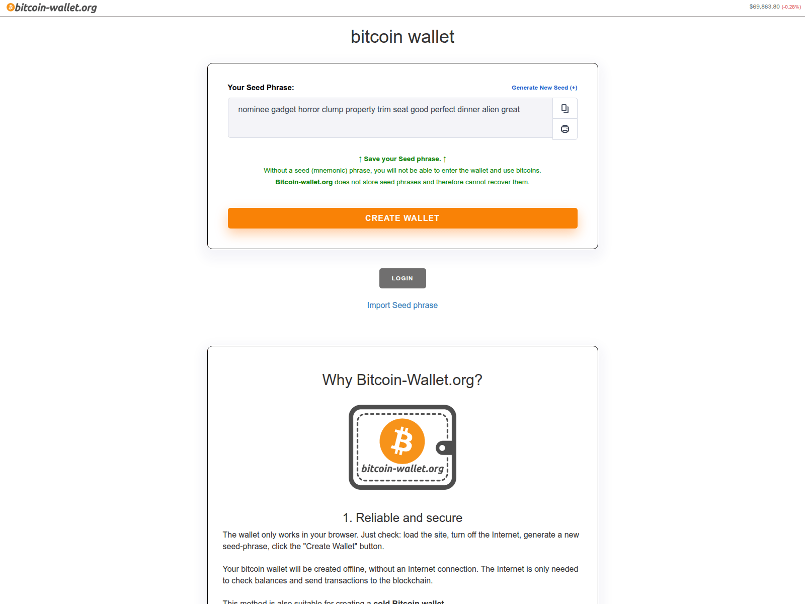Forensic screenshot of bitcoin-wallet.org