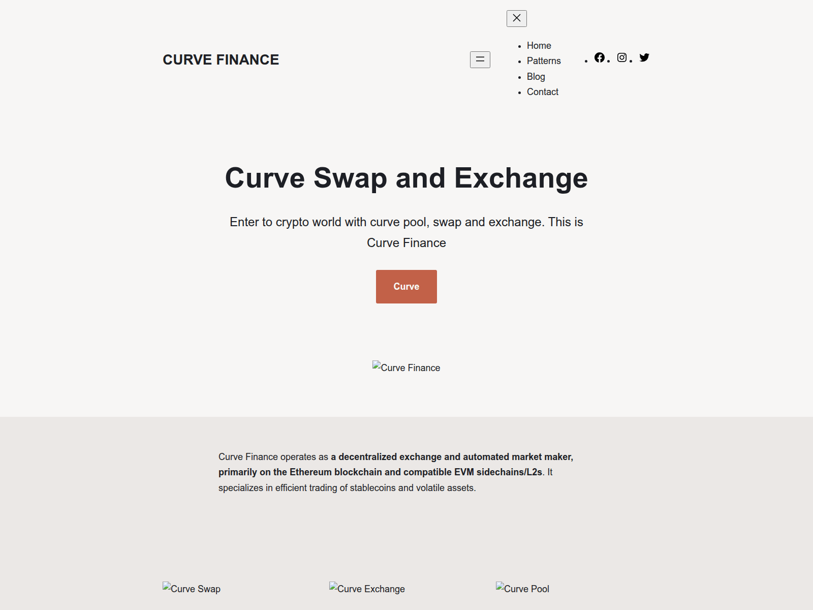 Screenshot of curvefi.co
