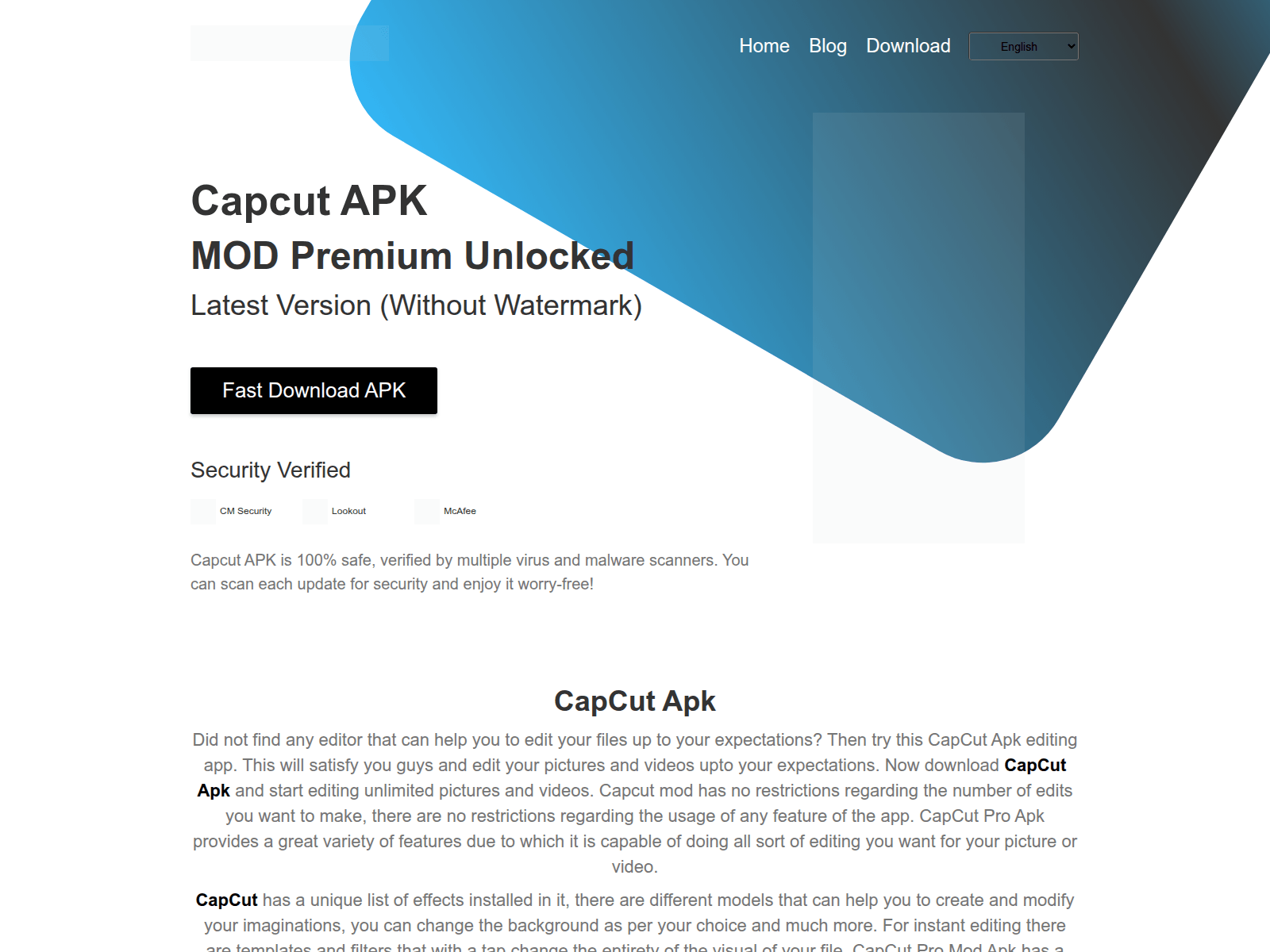 Screenshot of capcut.net.pk