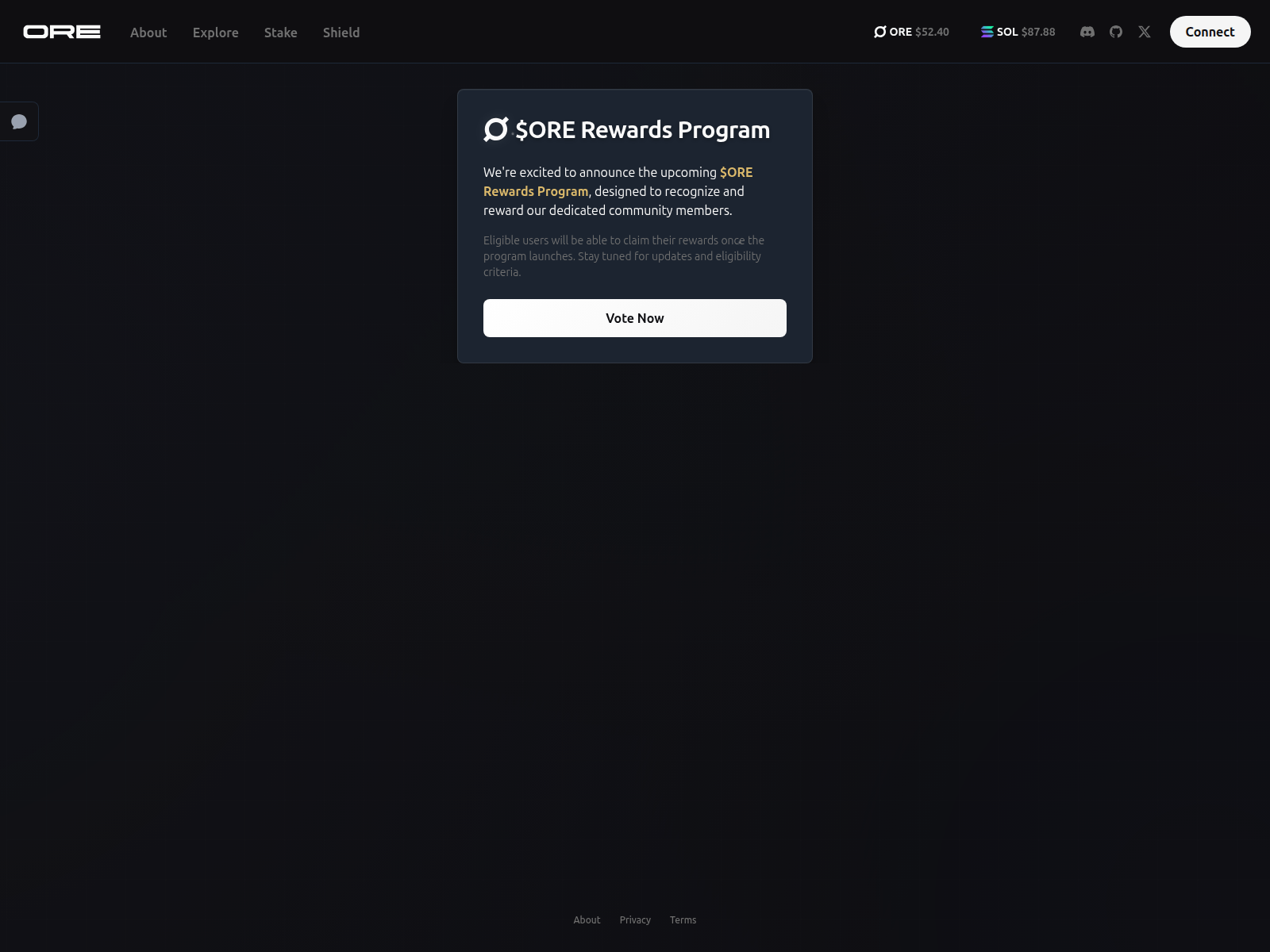 Screenshot of reward-ore.supply