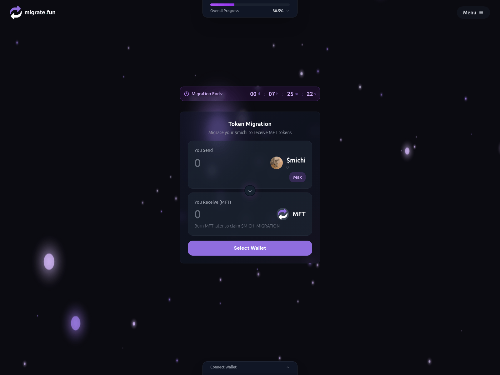 Screenshot of migrateon.fun