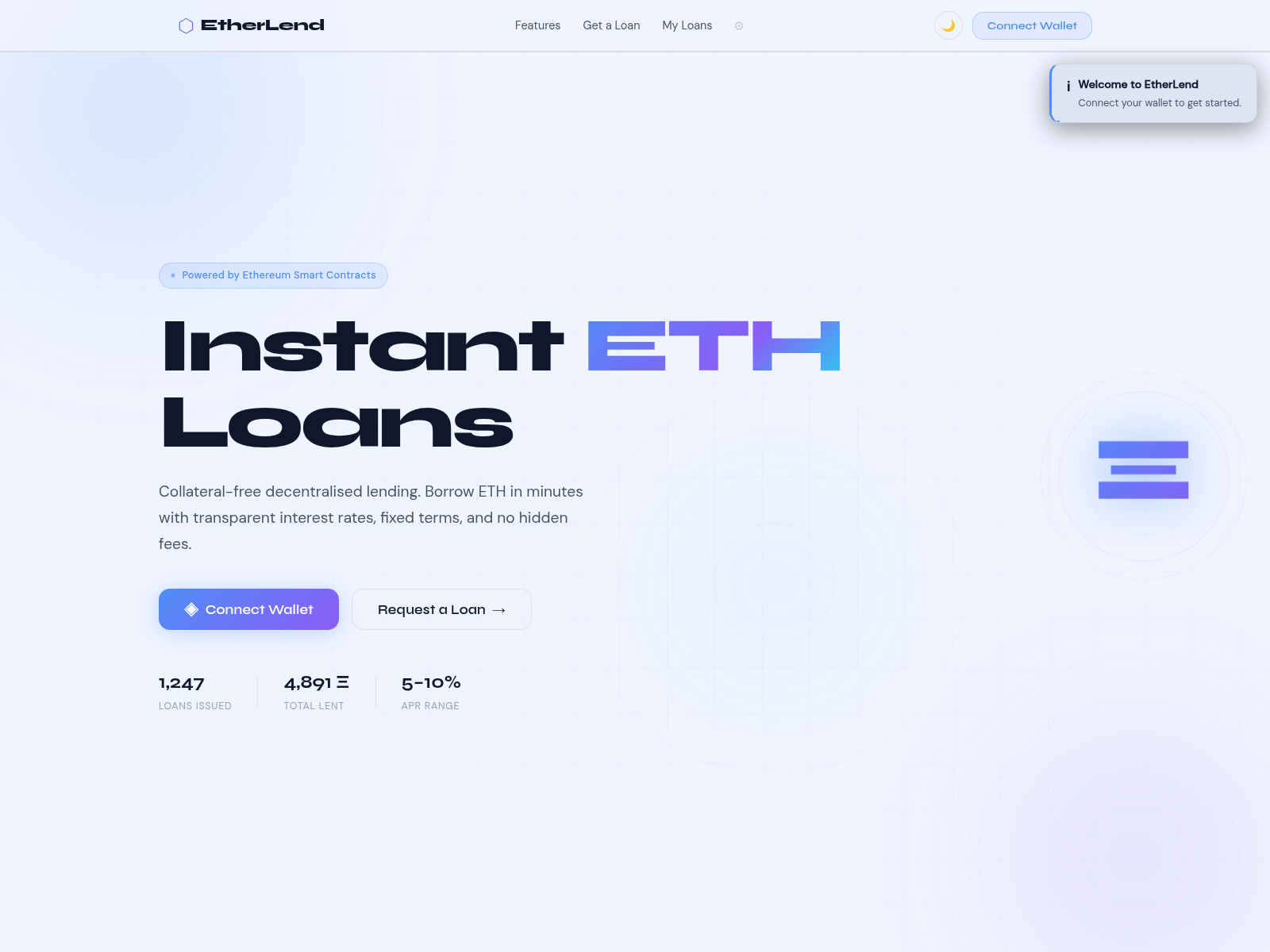 Screenshot of etherlend.online