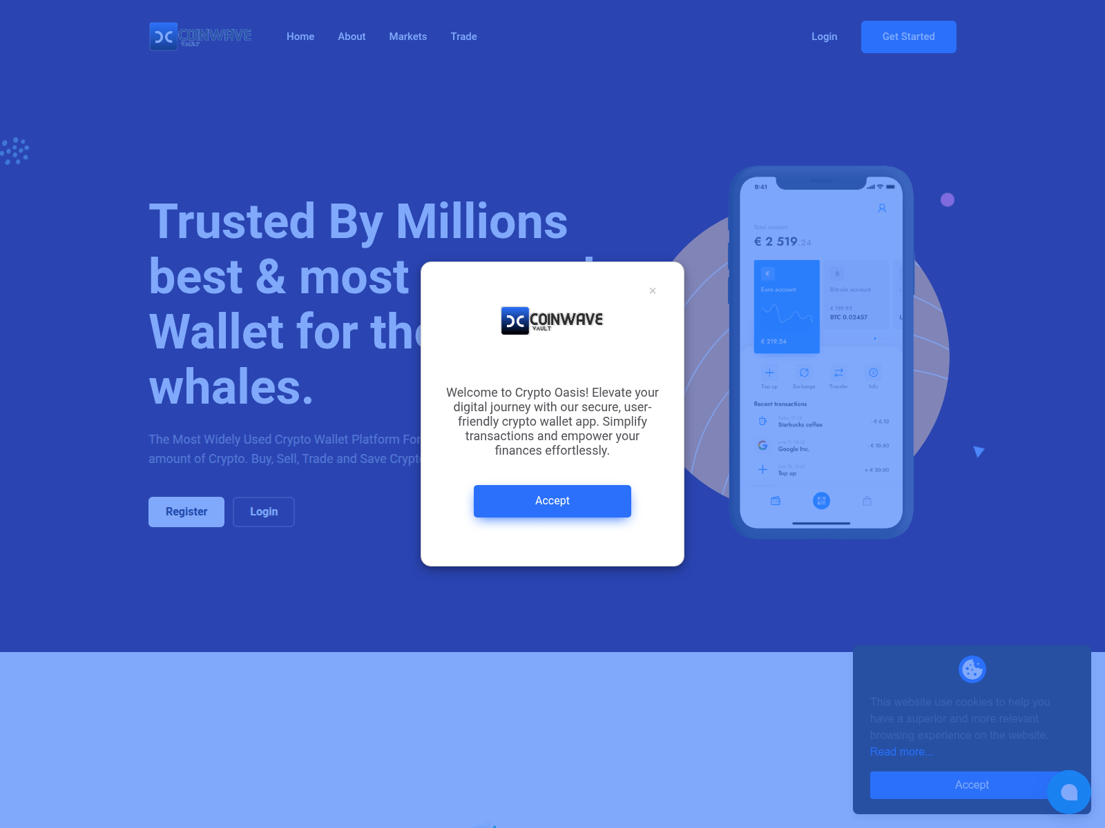 Screenshot of coinwavevault.org