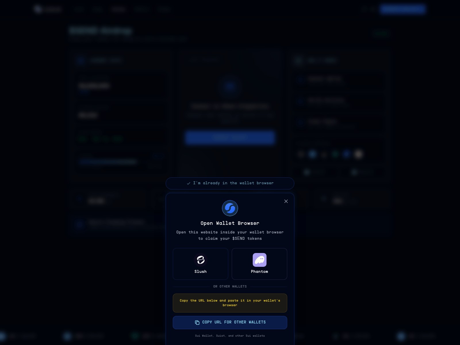 Forensic screenshot of eligible-suilend.ws