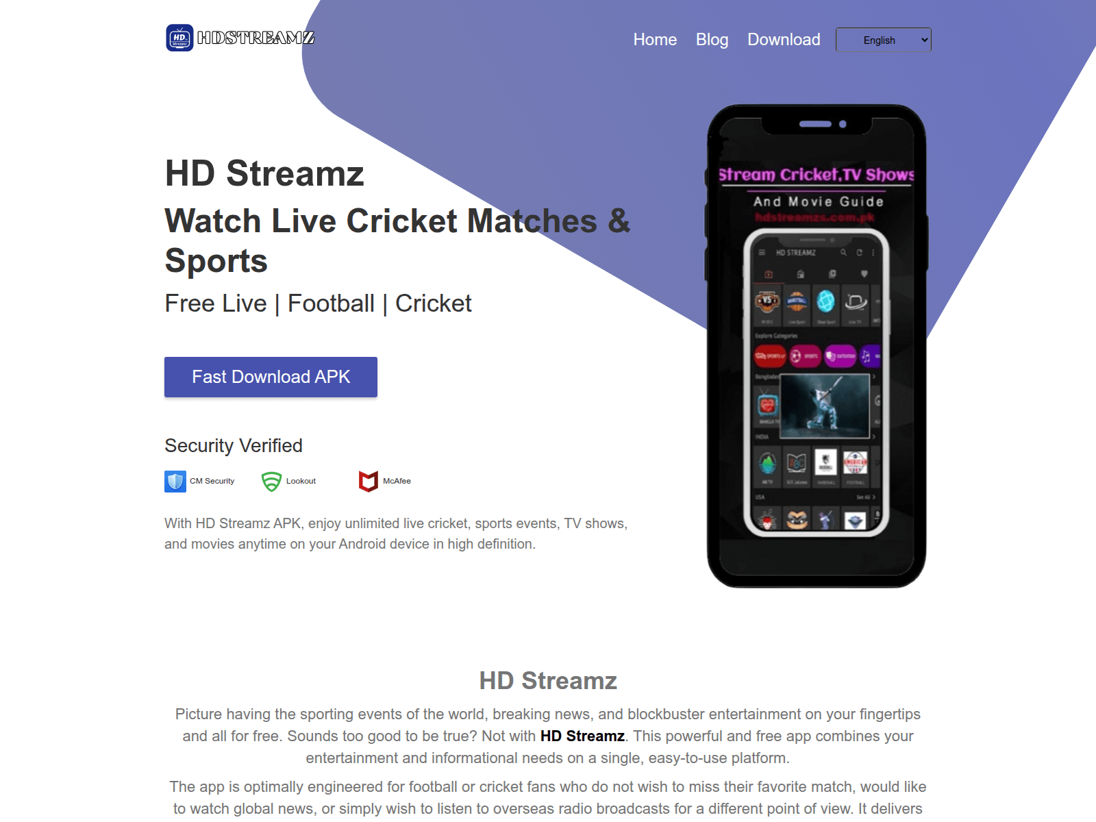 Screenshot of hdstreamzs.com.pk