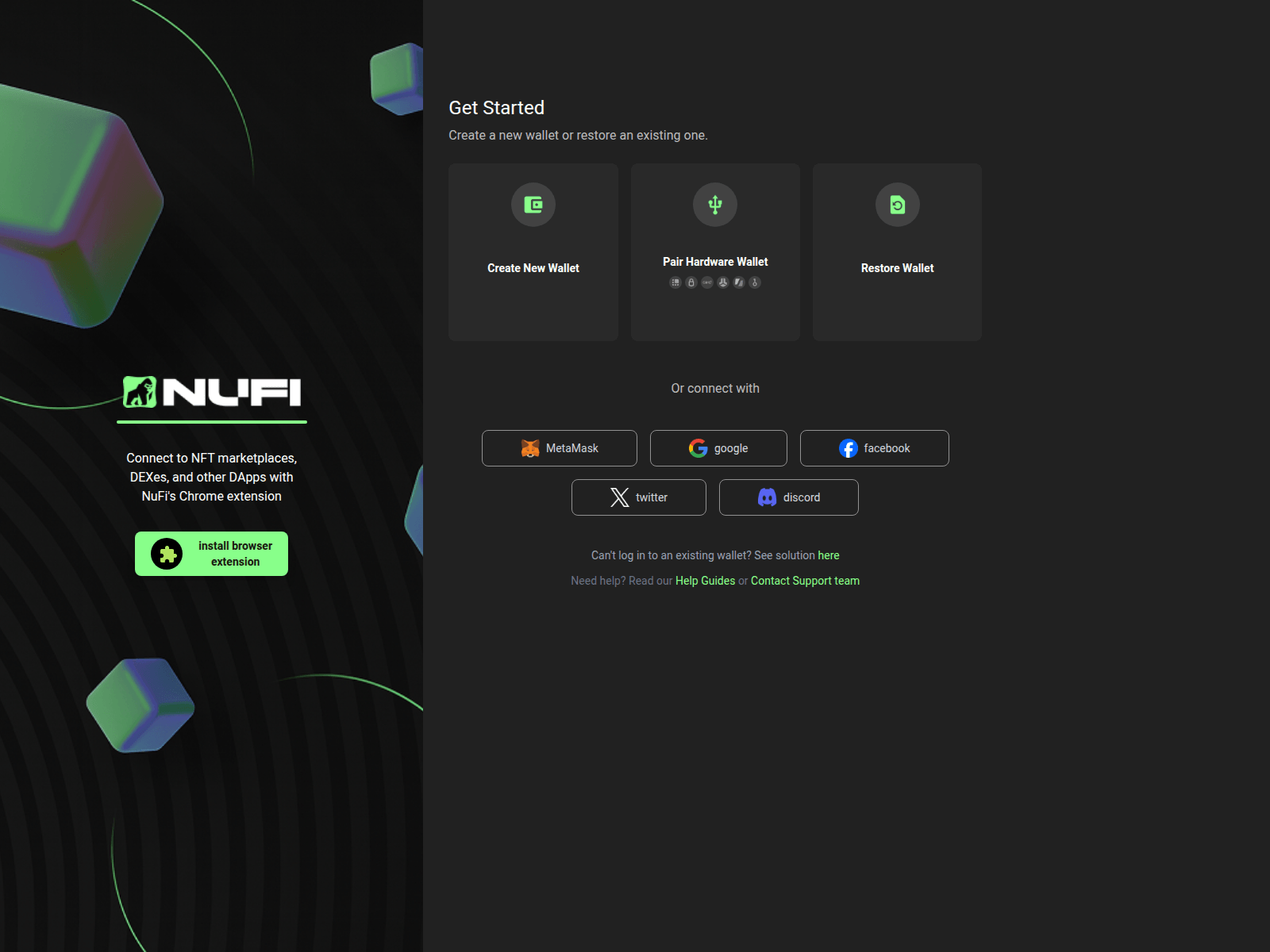 Screenshot of nufiwallet.app
