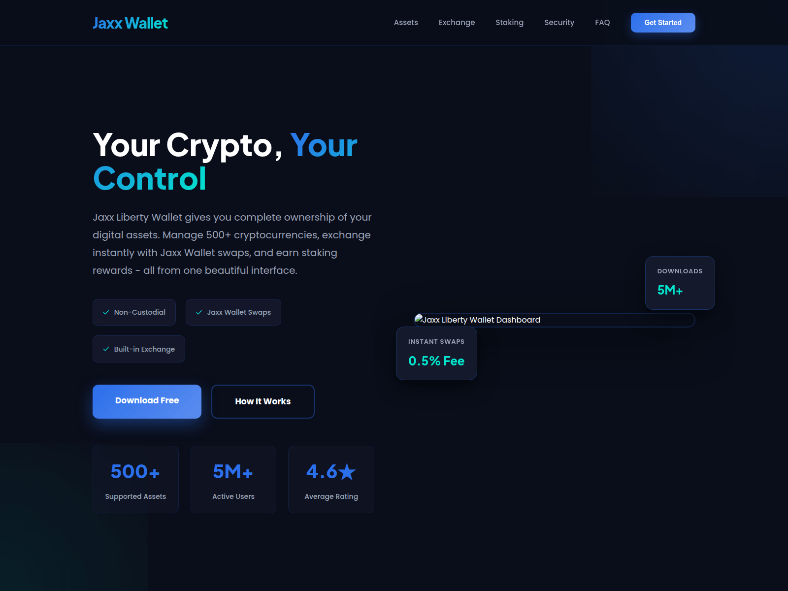 Screenshot of jaxxliberty-wallet.org