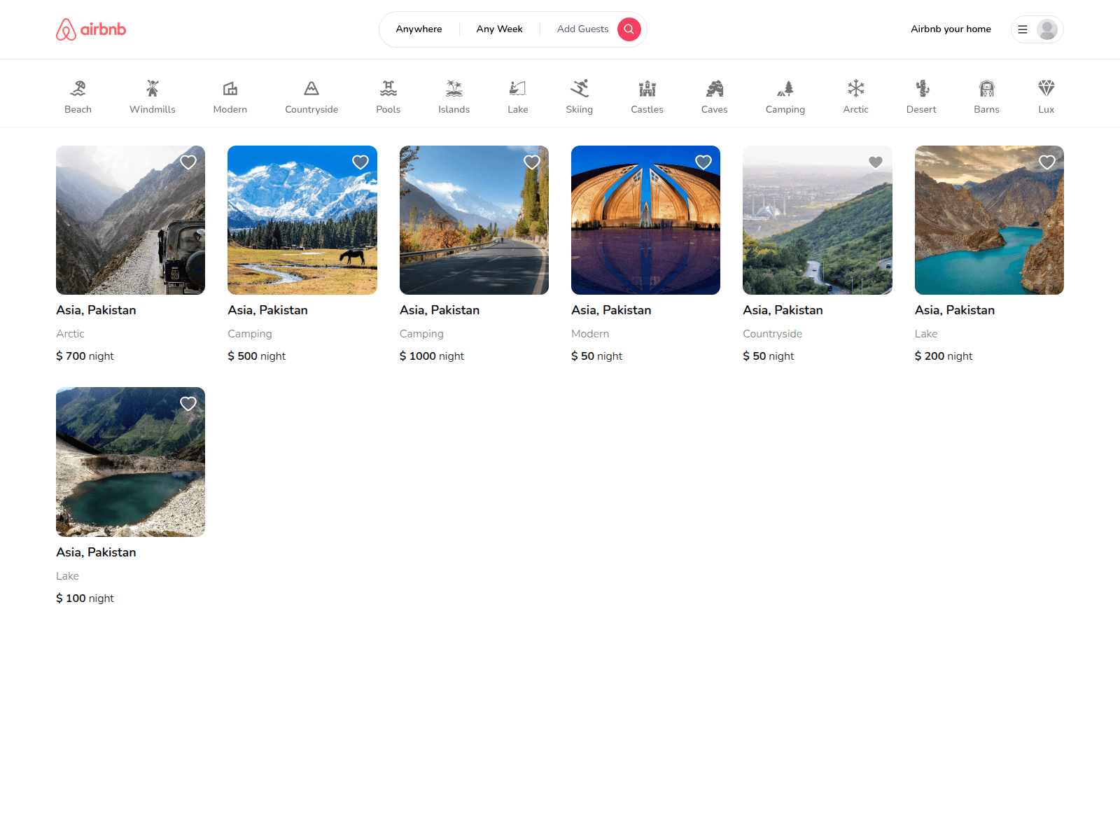 Screenshot of airbnbclone-haris.vercel.app