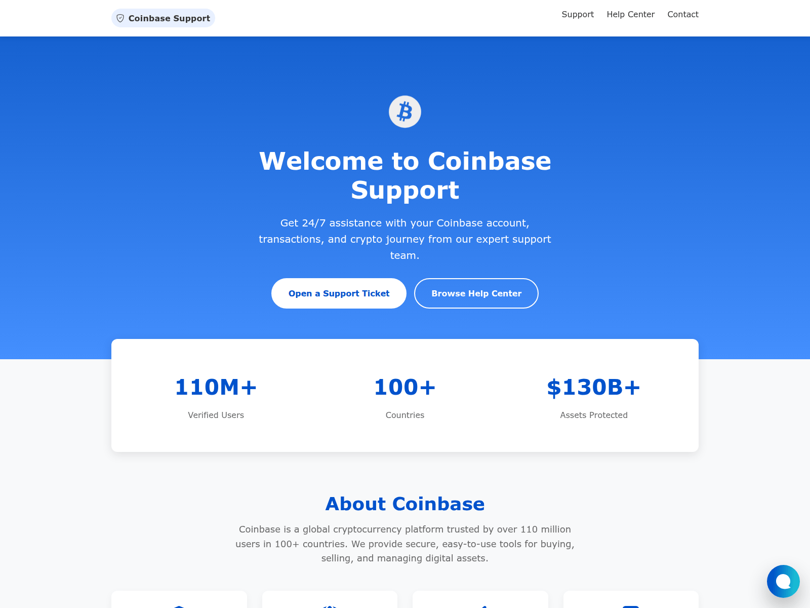 Screenshot of helpcentercoinbase.com
