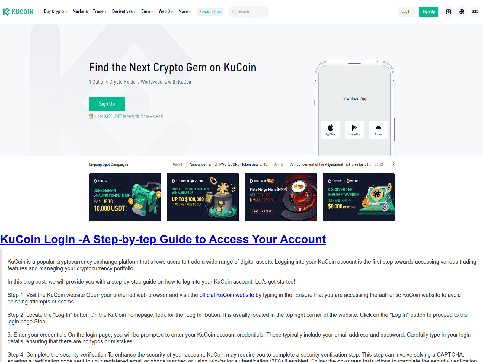 Forensic screenshot of kucoinloginhuac.webflow.io