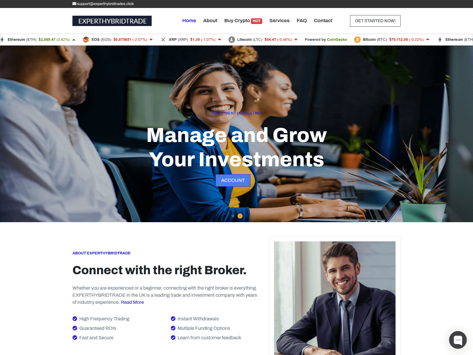 Screenshot of experthybridtrades.click