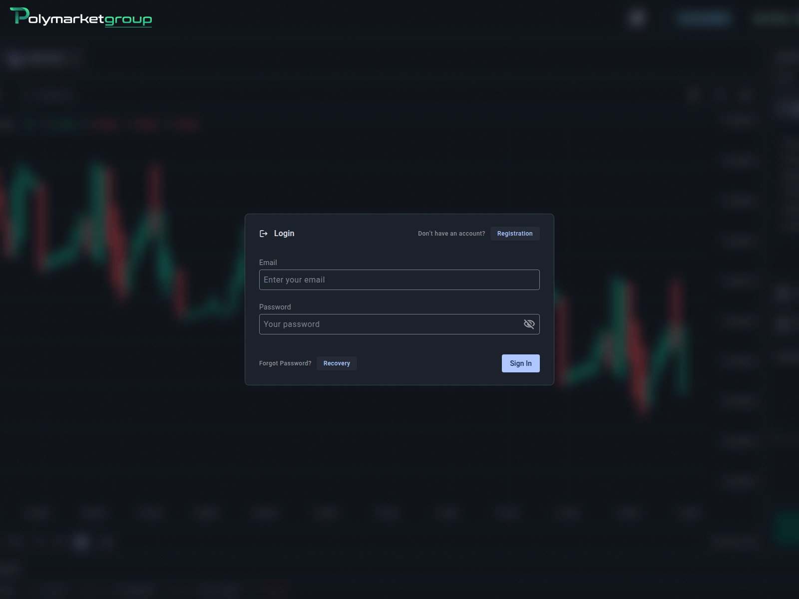 Screenshot of app.polymarketgrp.com