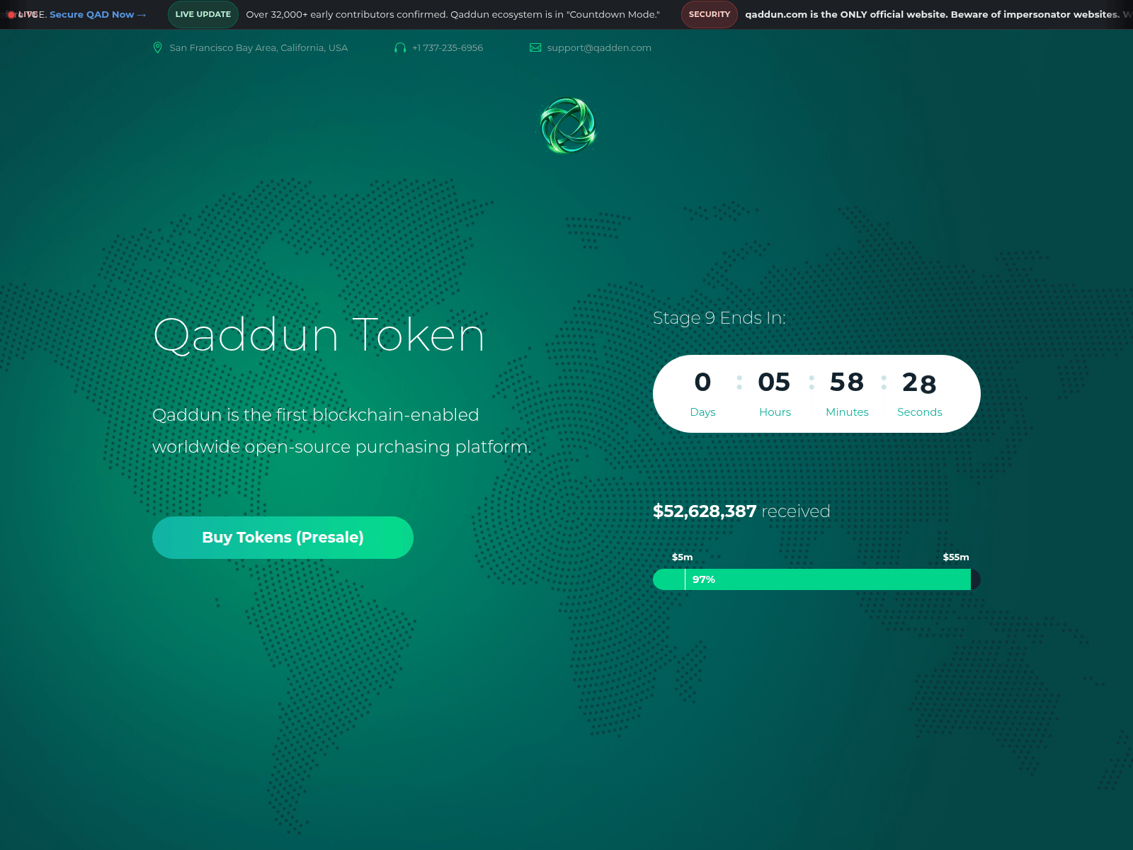 Forensic screenshot of qaddun.com