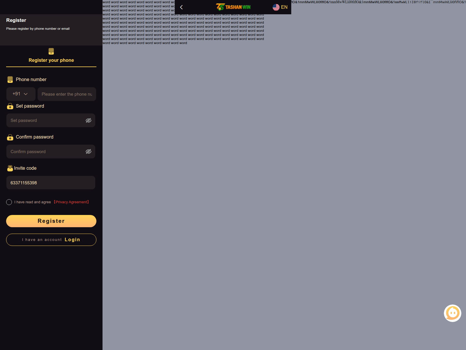 Forensic screenshot of www.tswgg.club