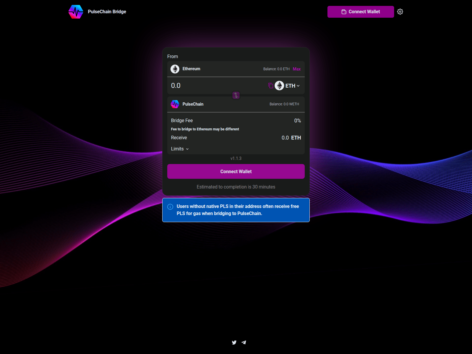 Forensic screenshot of bridge.pulsechian.app