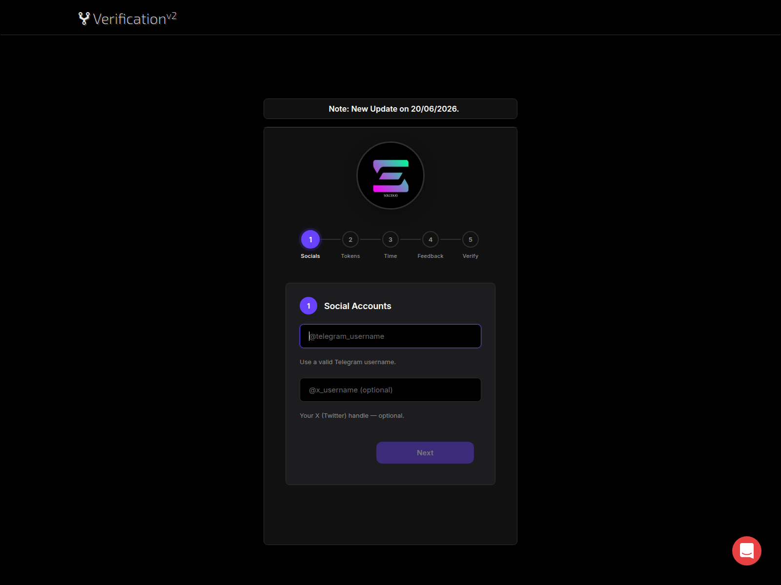 Forensic screenshot of www.verificationsolcex.com