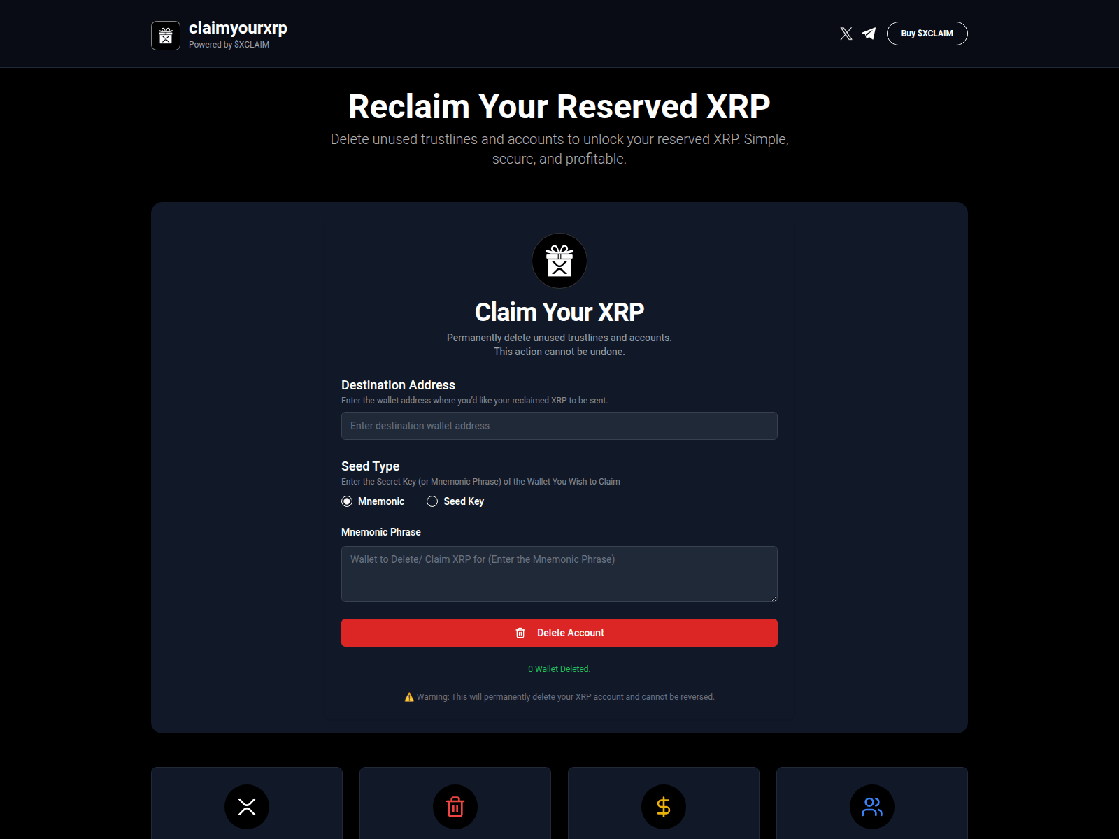 Screenshot of xclaim.site