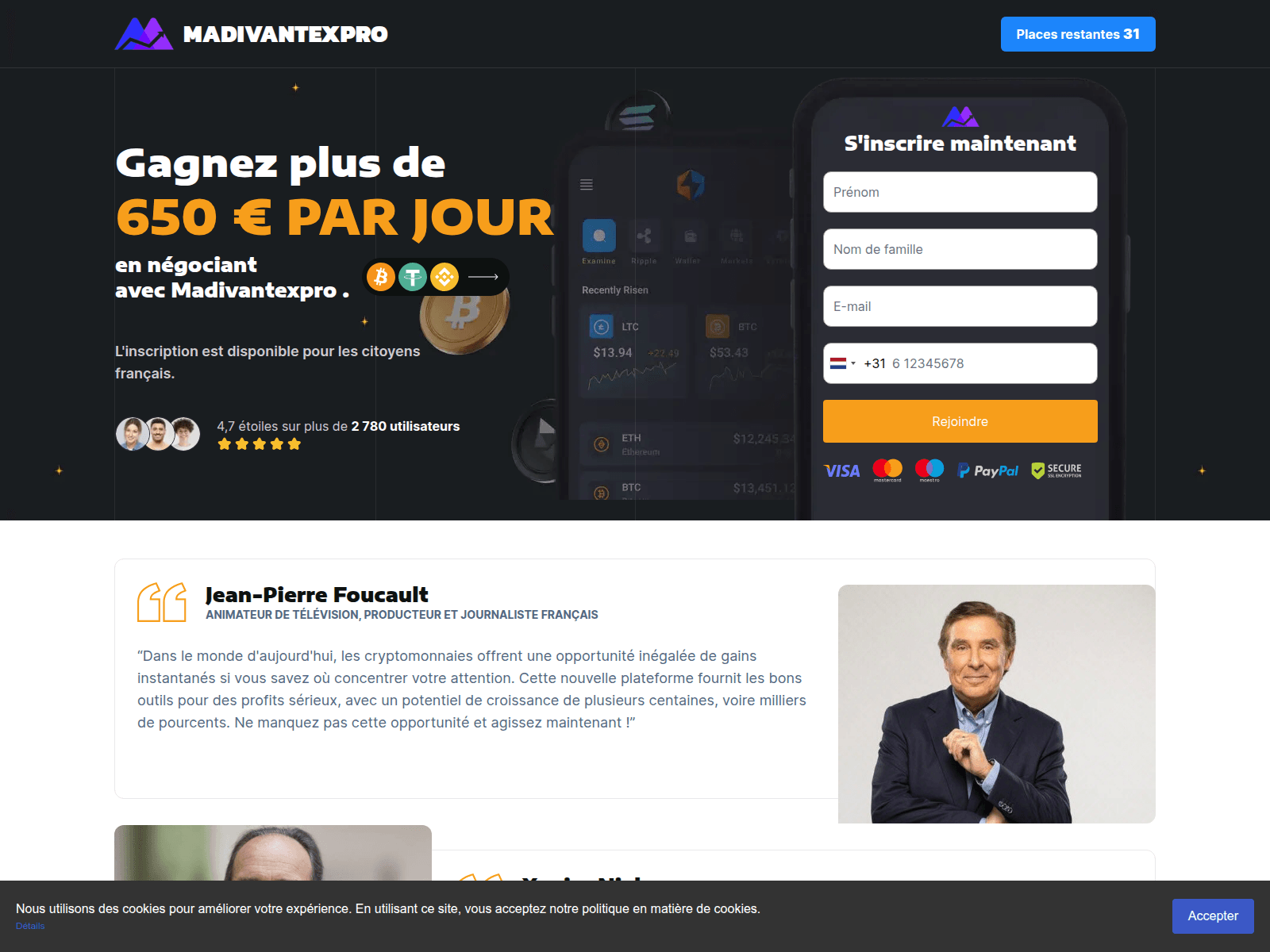 Forensic screenshot of madivantexpro.com