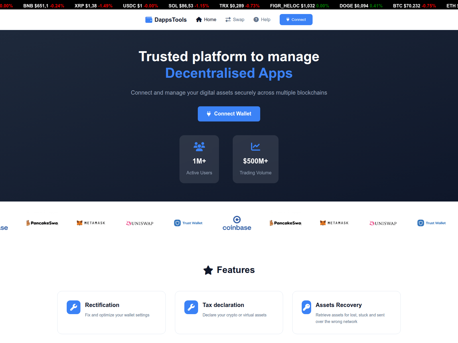 Screenshot of blockchaindefidapps.pages.dev
