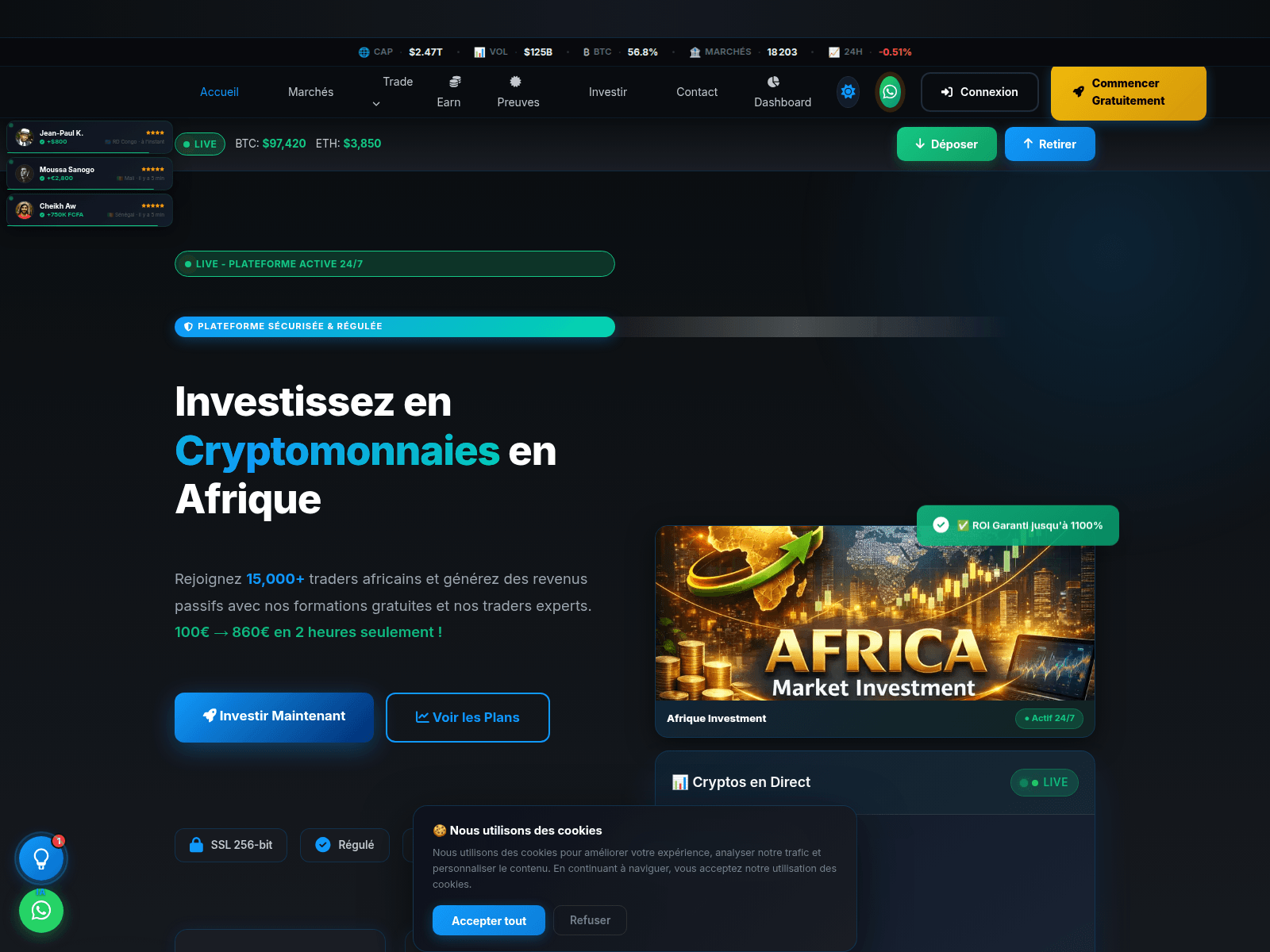 Screenshot of afrique-investment.com