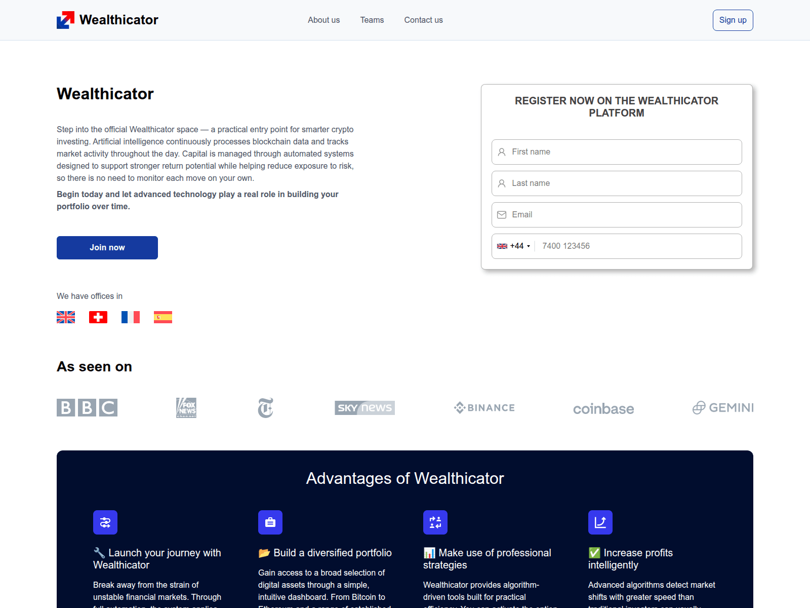 Screenshot of wealthicator.top