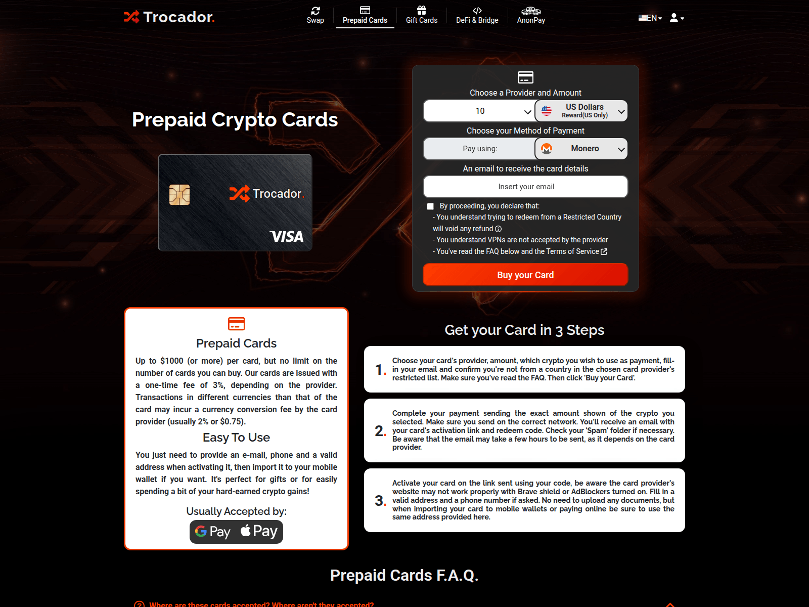 Screenshot of trocador.app