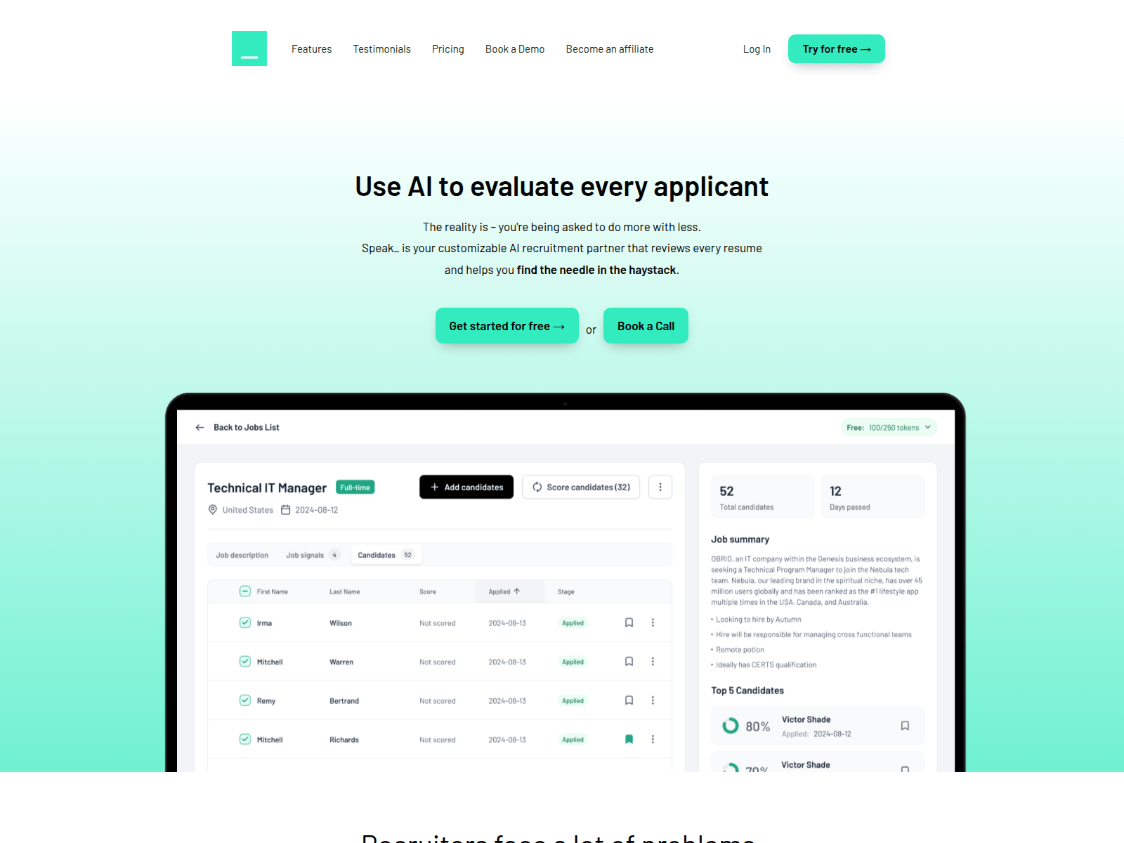 Forensic screenshot of speak.careers